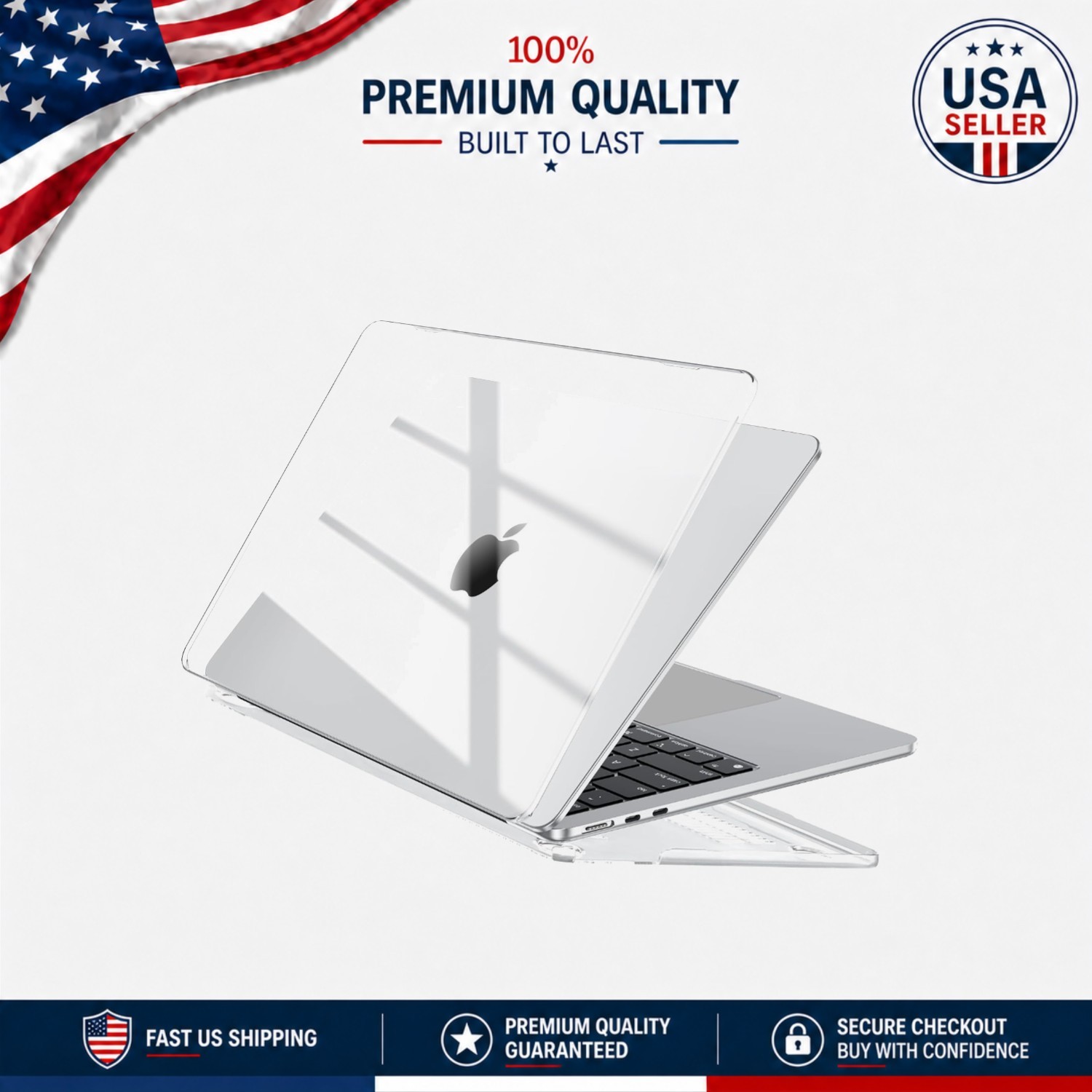 Durable Slim Fit Case for MacBook Air 15” M2 M3 M4 M5 - Comprehensive Protection