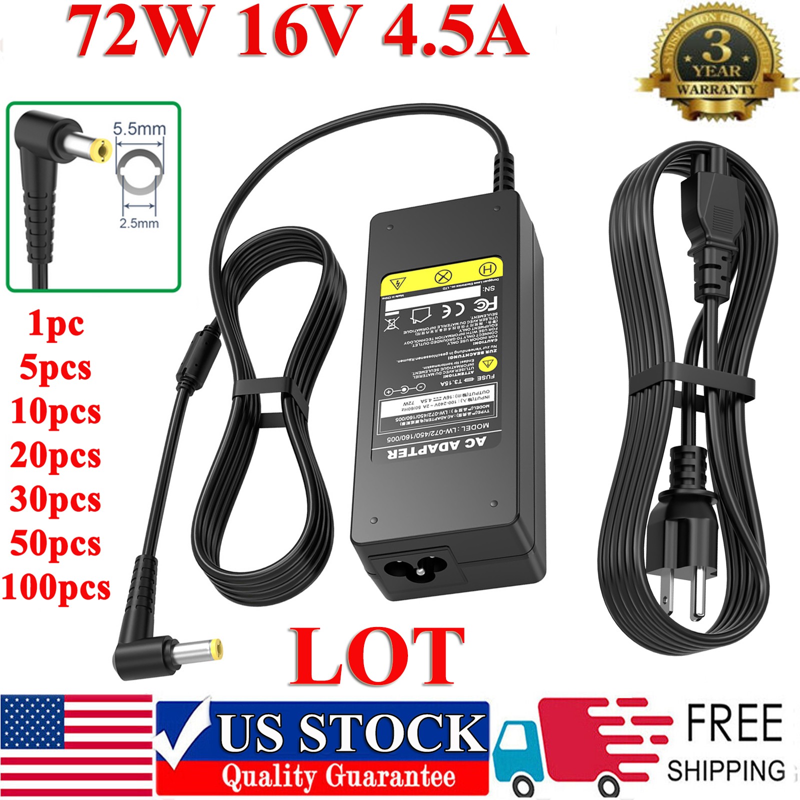 LOT 72W AC Adapter Charger for Panasonic Toughbook CF-19 CF-29 CF-30 CF-31 CF-51