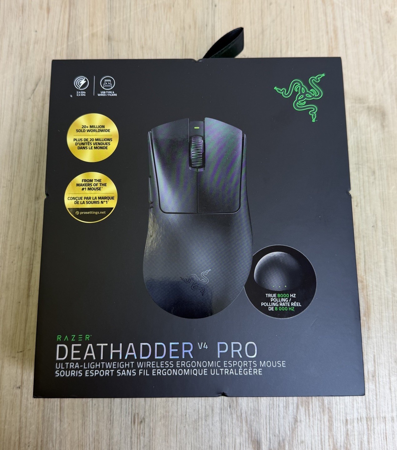 RAZER DEATHADDER V4 PRO 8000HZ BLACK WIRELESS ERGONOMIC ESPORTS MOUSE NEW NIB