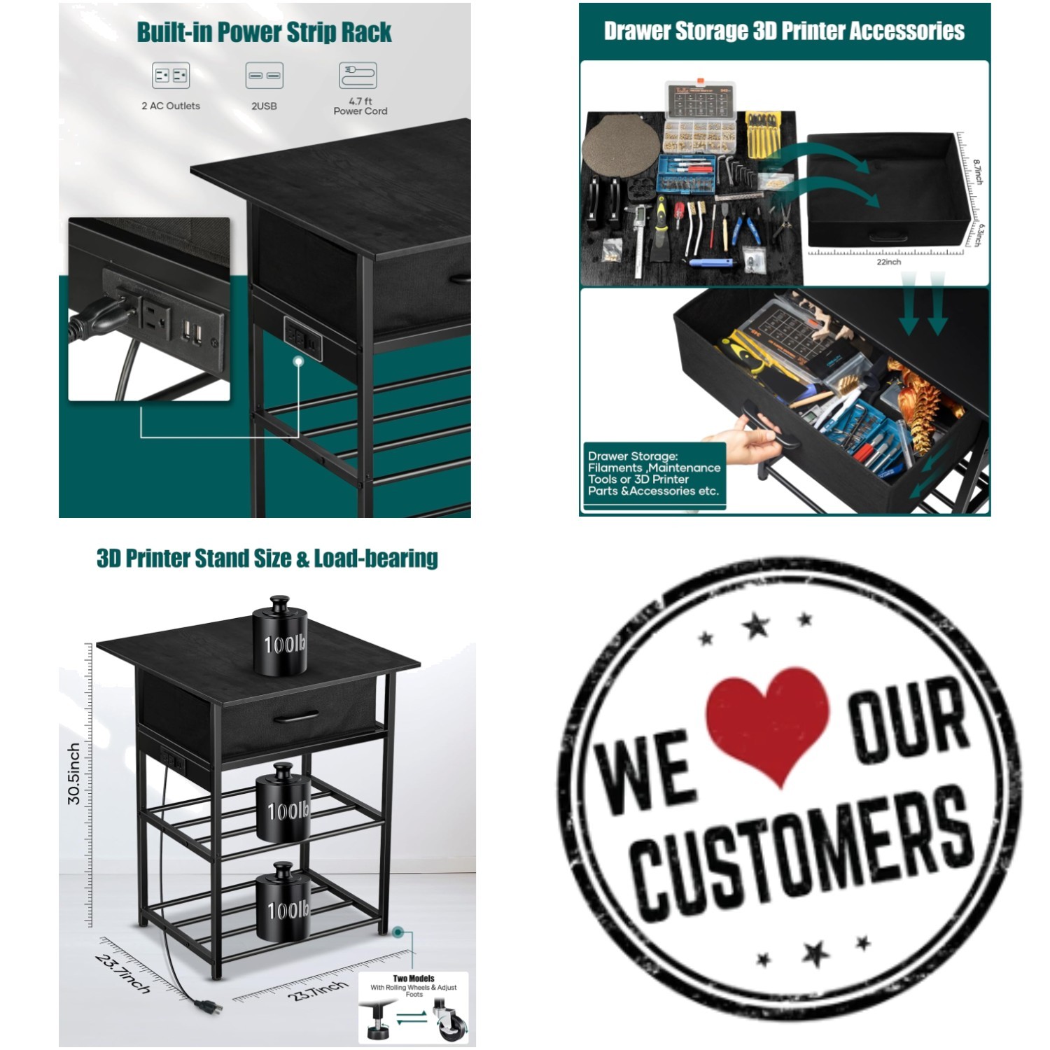 Multi-Functional 3D Printer Stand - Filament Storage Shelf**