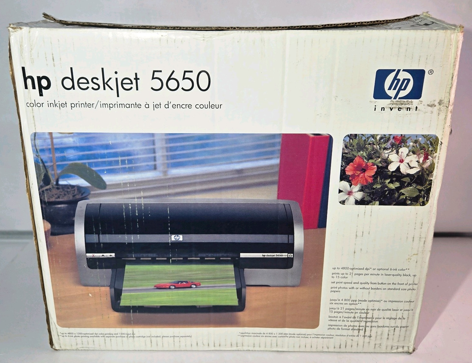 HP Deskjet 5650 Inkjet Printer New Open Box Pristine Vintage Factory Tape 2003