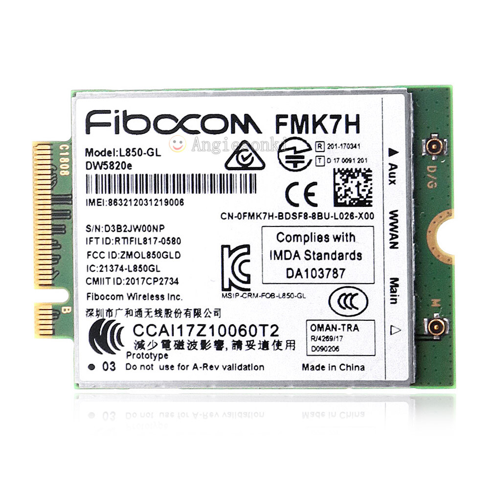 Dell DW5820e Fibocom L850-GL LTE 4G WWAN Card Module for Precision 3540 3541