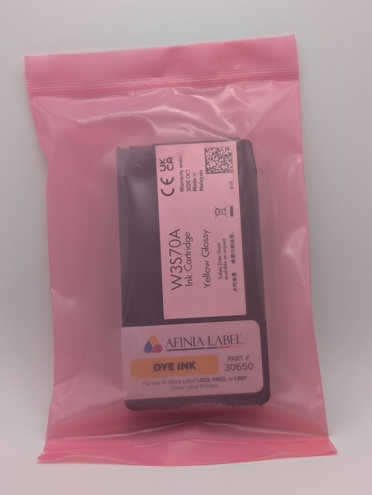 Afinia Label L501/L502 Yellow Dye Ink - New