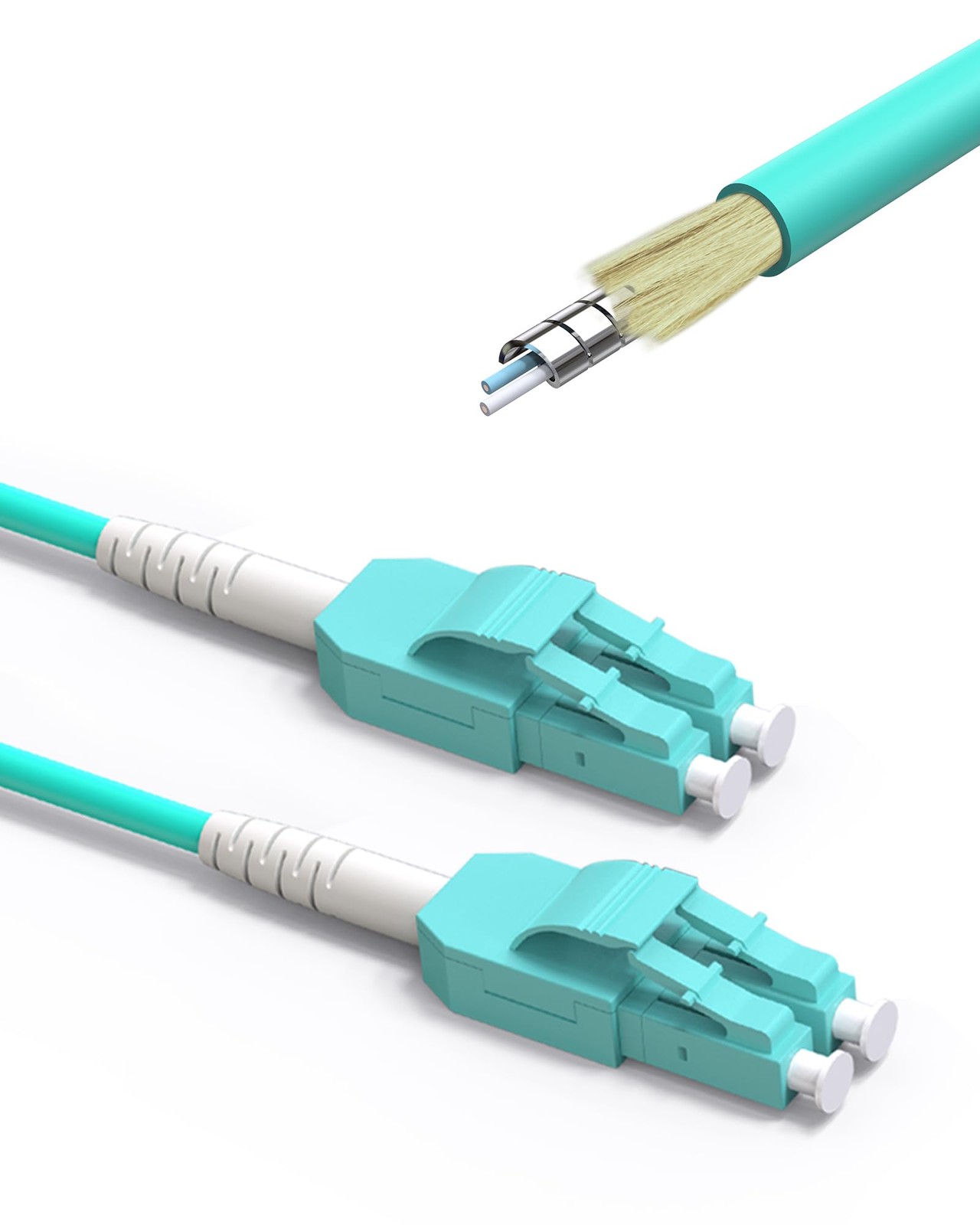 VANDESAIL LC-LC Multimode Armored Fiber Optic Patch Cable, OM3 Uniboot LC to ...