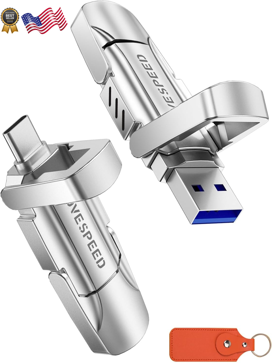 MOVE SPEED 1TB Solid State Flash Drive 570MB/s High Speed USB Drive with Type