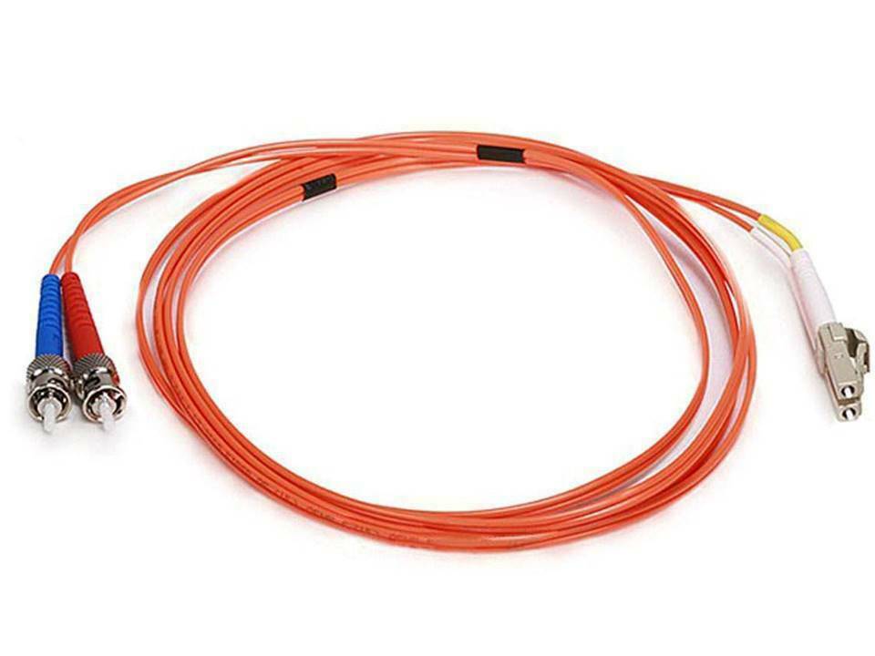 OM1 Fiber Optic Cable - LC/ST, UL, 62.5/125 Type, MultiMode, Orange, 2m, Corning