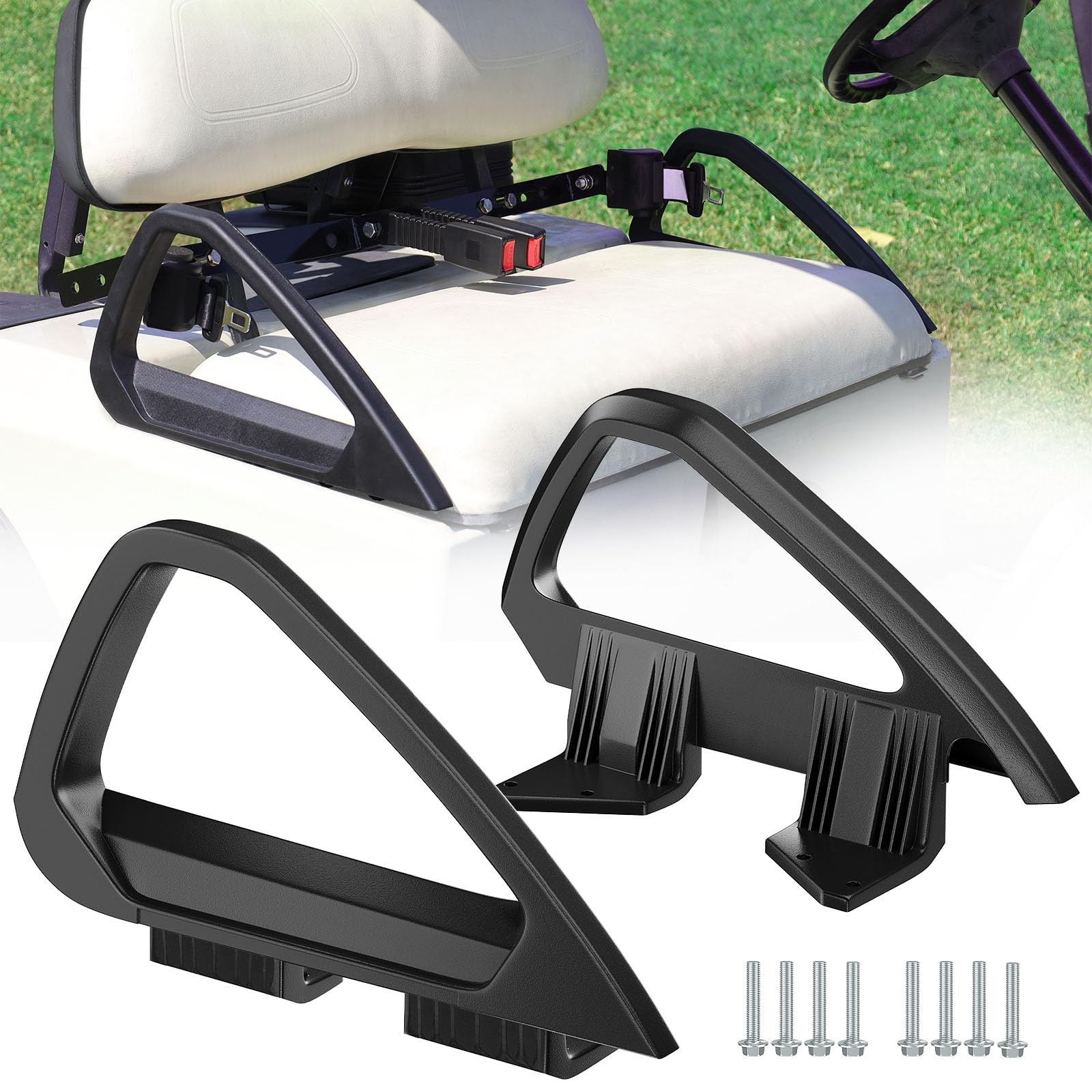 Panglong Golf Cart Arm Rest Hip Restraint, Club Car Seat Handles for BLACK 