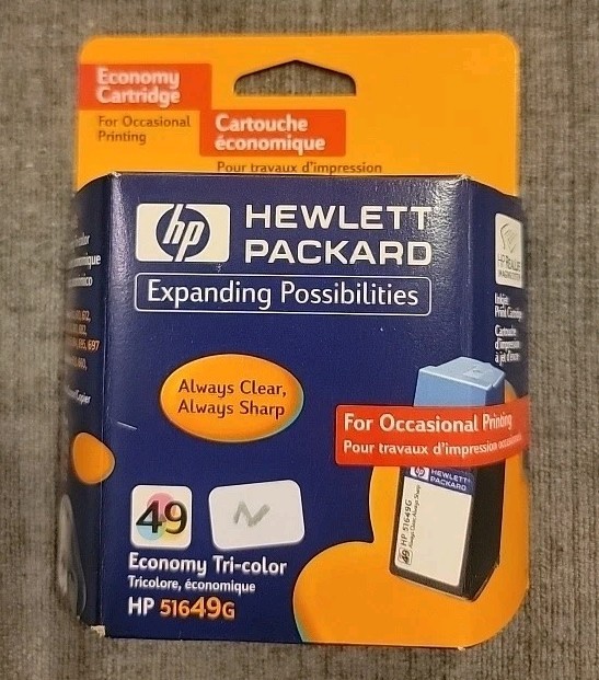 Genuine HP 49 51649G Tri-Color Ink Cartridge NEW Sealed Expired 2002 OEM