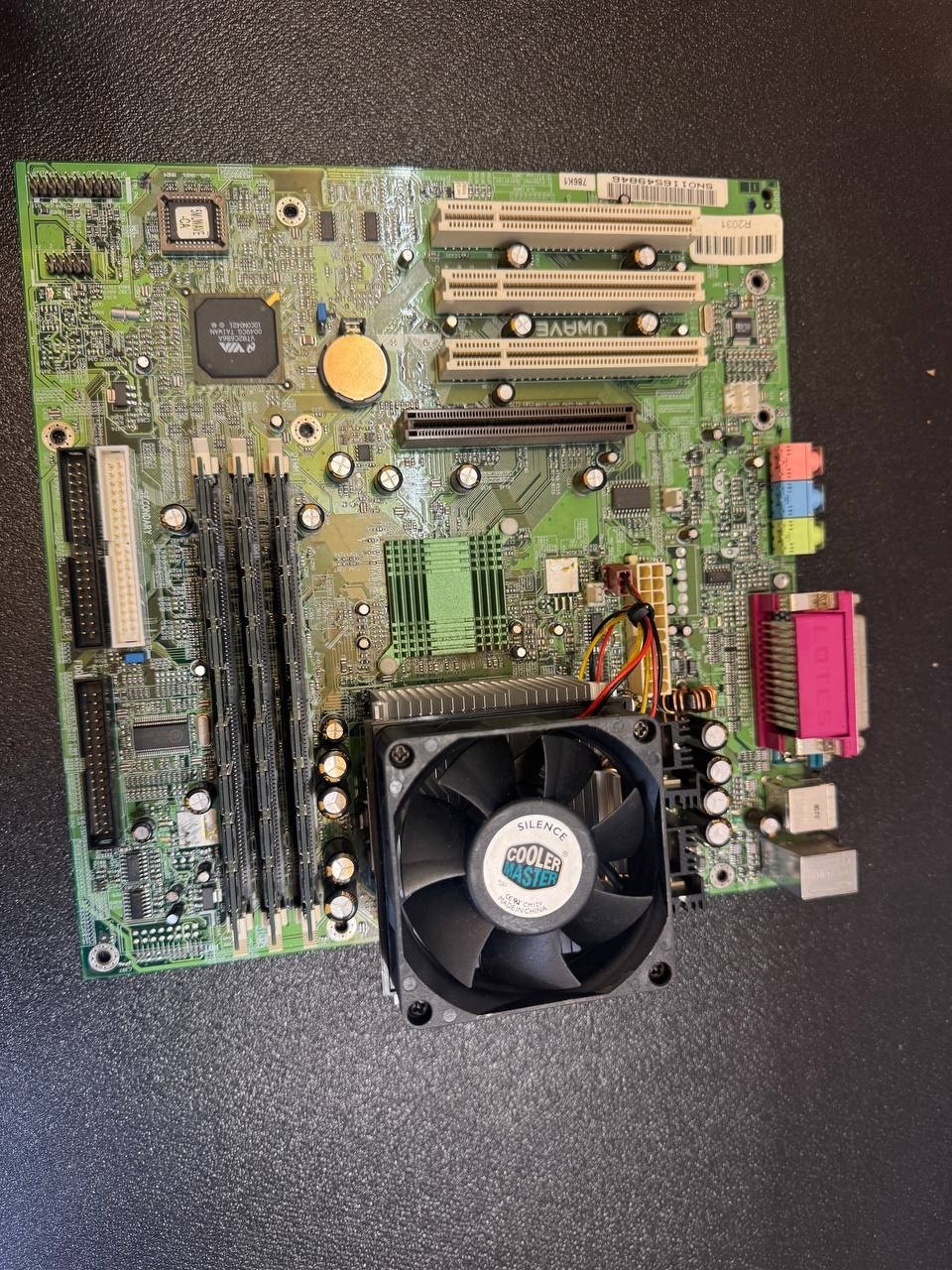 Vintage Socket A 786K1 Motherboard VIA KT133A w/ AMD Athlon 1.4GHz & 3×512MB SDR