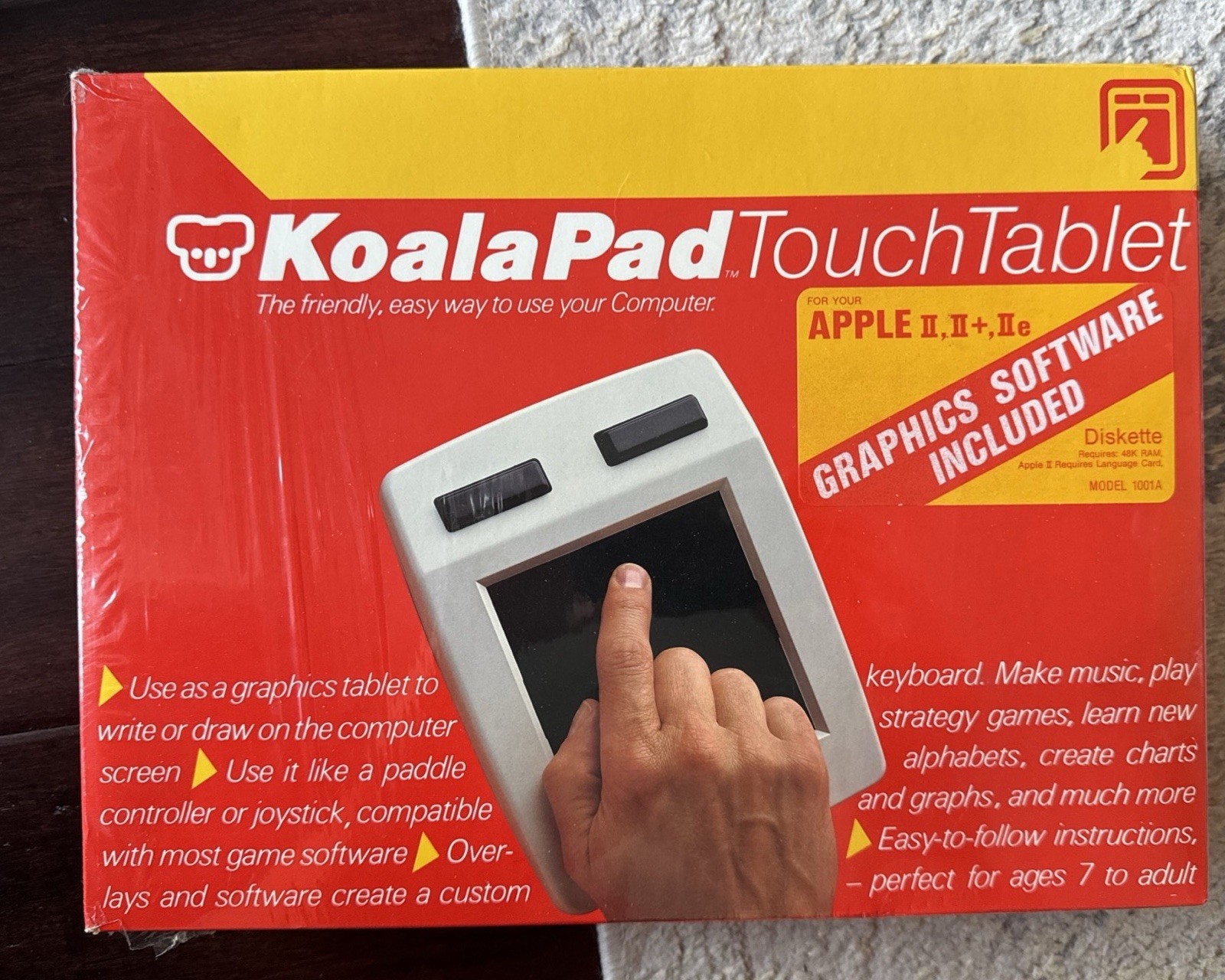 NOS SEALED Koala Pad 1001A Touch Tablet Apple II II+ IIe Graphics Software