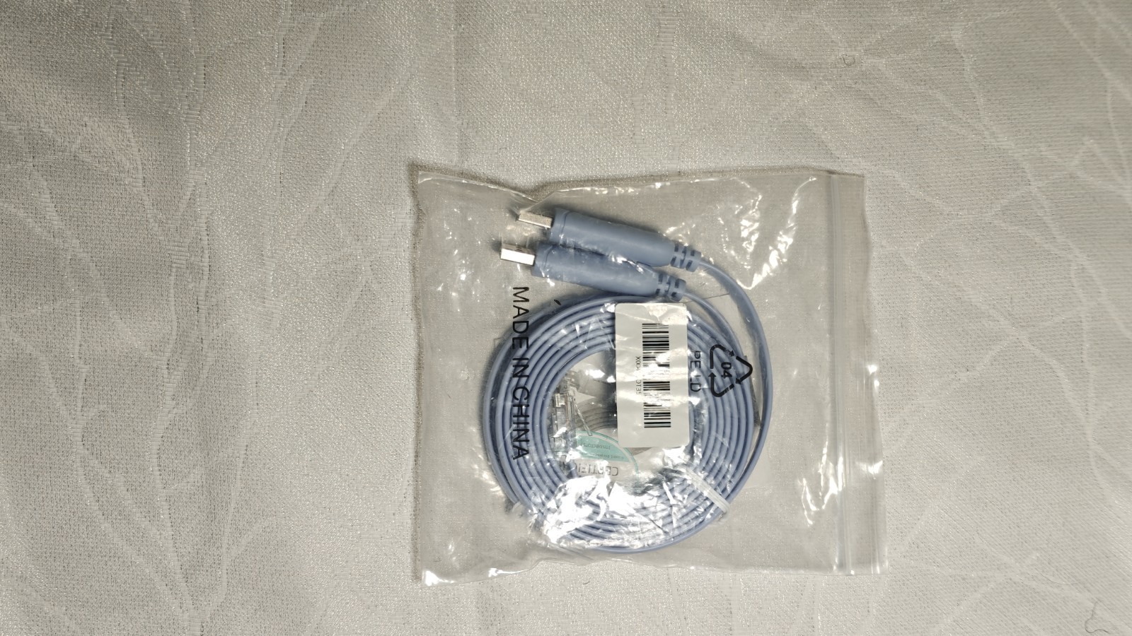 2 Oikwan light blue USB to RJ45 console cables 5ft