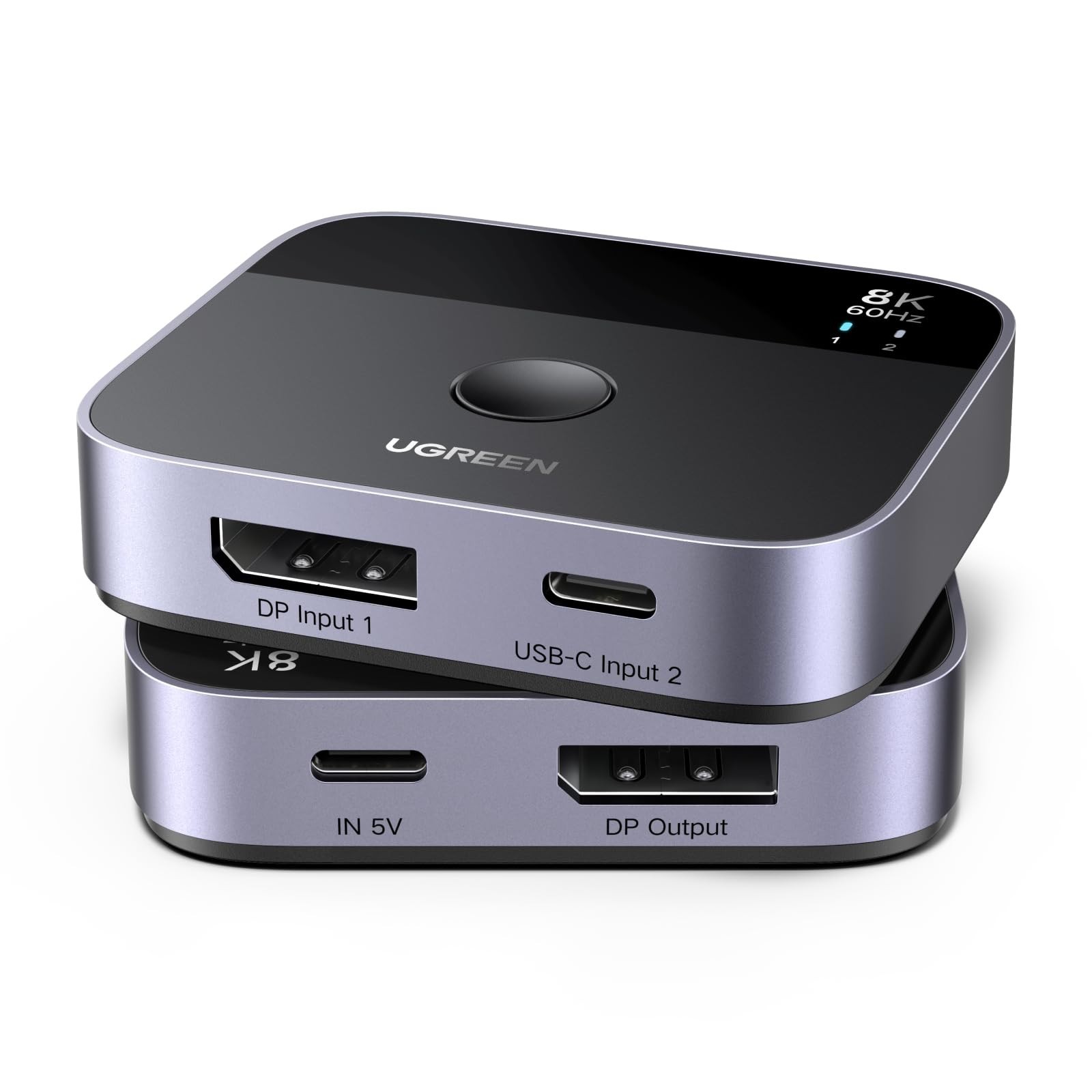 DisplayPort USB-C Switcher 2 In 1 Out 8K 60Hz 4K 240Hz DP 1.4 Gaming