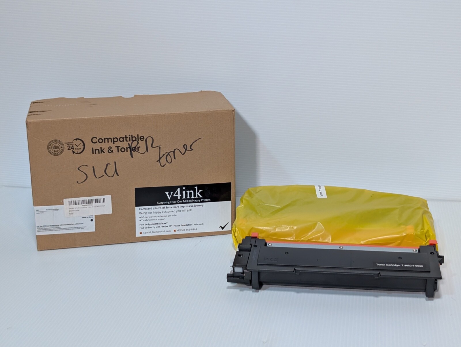 2 pack V4INK Brother TN630 TN660 040 Toner Cartridge - Black, Sealed, Open Box