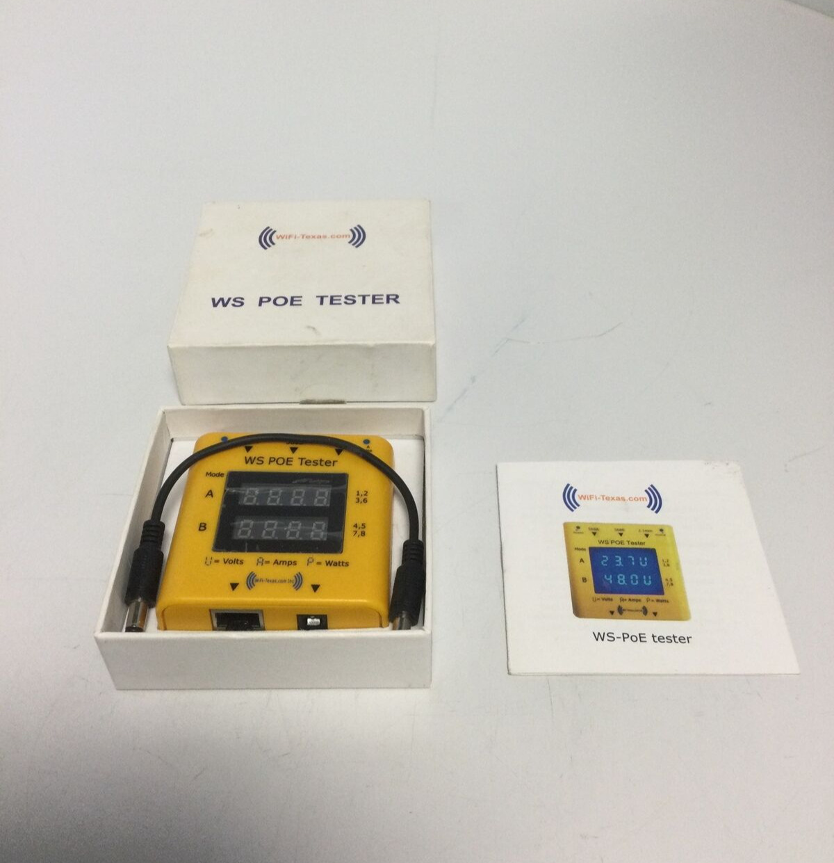 NEW, PoE TEXAS, WS-POE- TESTER, VOLTS, AMPS, WATTS. (1i-3)