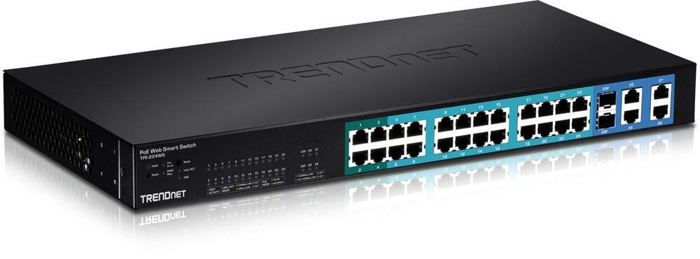 TRENDnet 28-Port 10/100Mbps Web Smart PoE+ Switch, 20 x PoE Ports 4 x PoE+ Ports