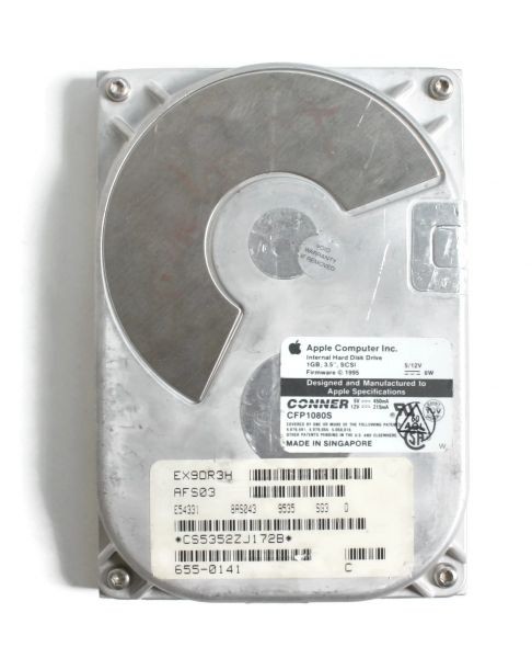 Conner 1gb scsi hdd cfp1080s, apple 655-0141