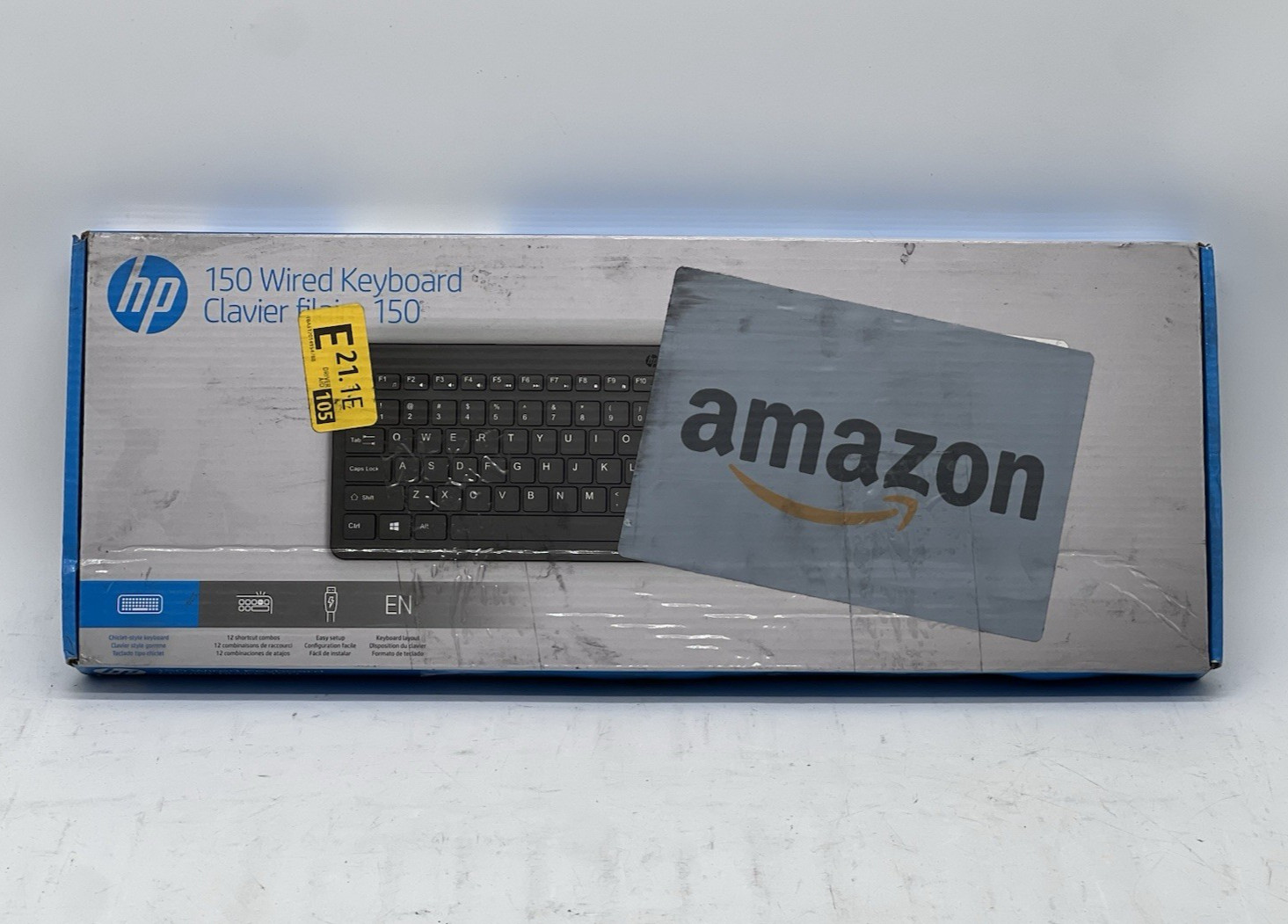 New HP 150 Wired USB-A 2.0 Keyboard-664R5AA#ABL-Worn Box