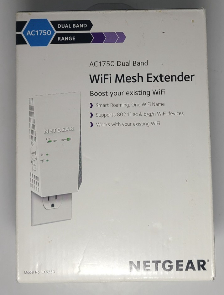 NETGEAR AC1750 Dual Band WiFi Mesh Extender EX6250 New Open Box
