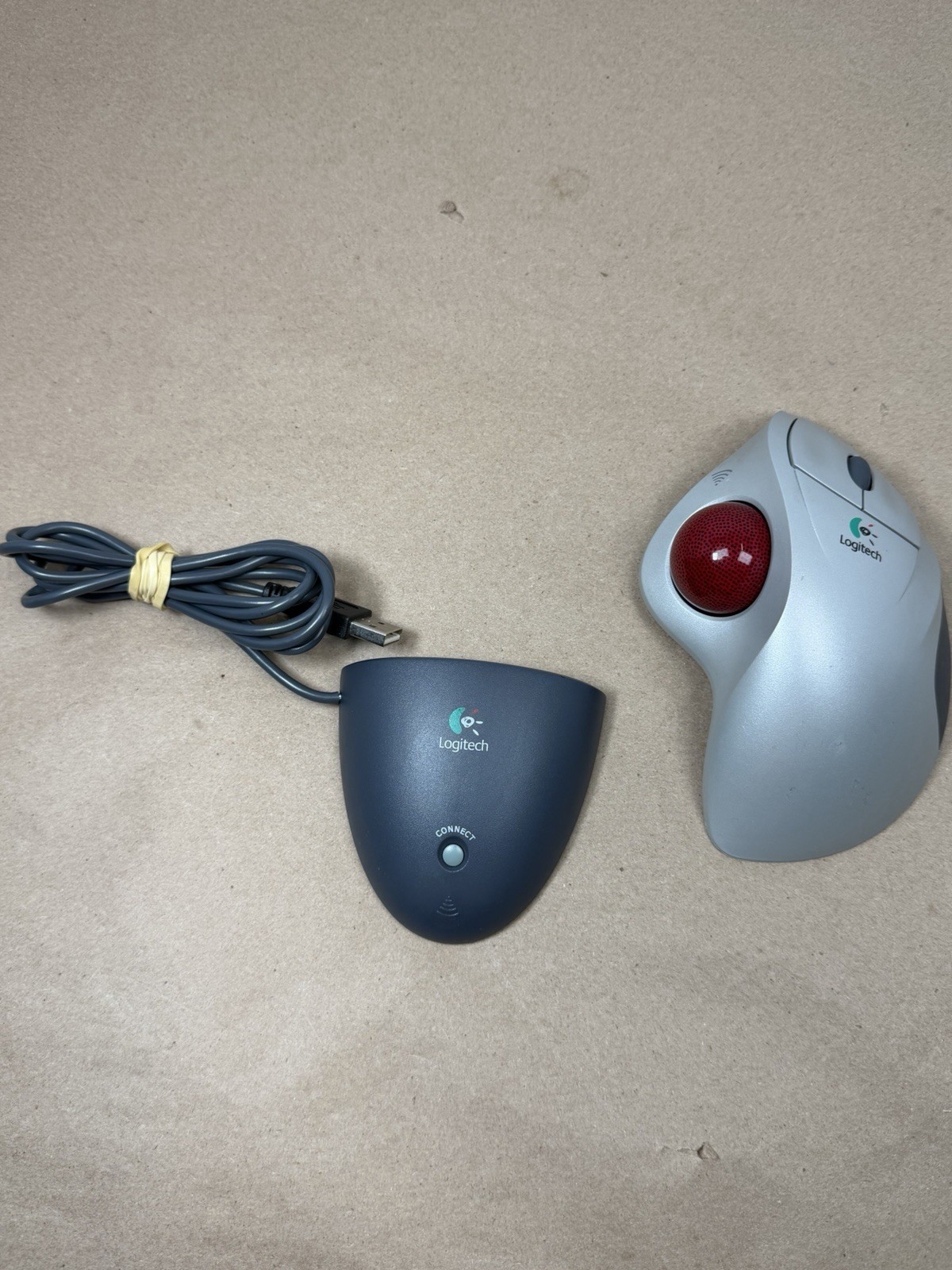 Logitech T-RA18 Cordless Trackman Wheel Trackball Mouse w Receiver Dongle Tested
