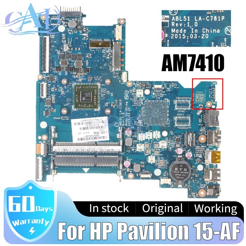 LA-C781P Mainboard For HP Pavilion 15-AF Laptop Motherboard AM7410 818650-501