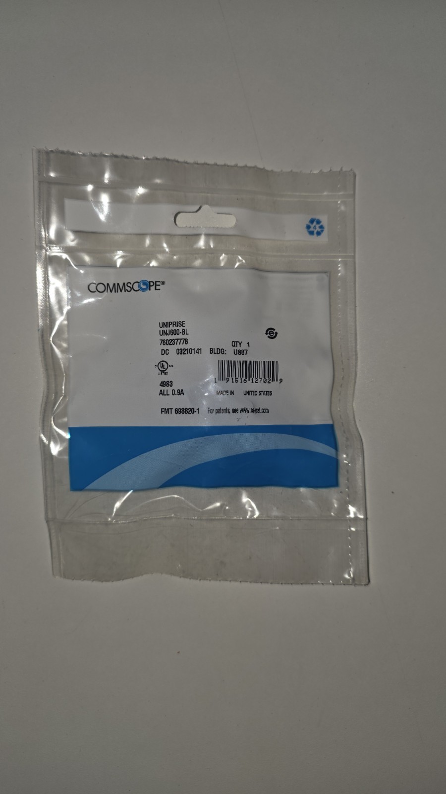 Lot of 19 CommScope UNJ600-BL Uniprise Keystone Jacks – Blue – New Sealed