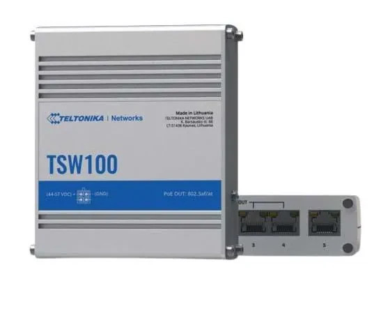 TSW100010010 Industrial Unmanaged PoE+ Ethernet Switch, 5X Gigabit New Sealed