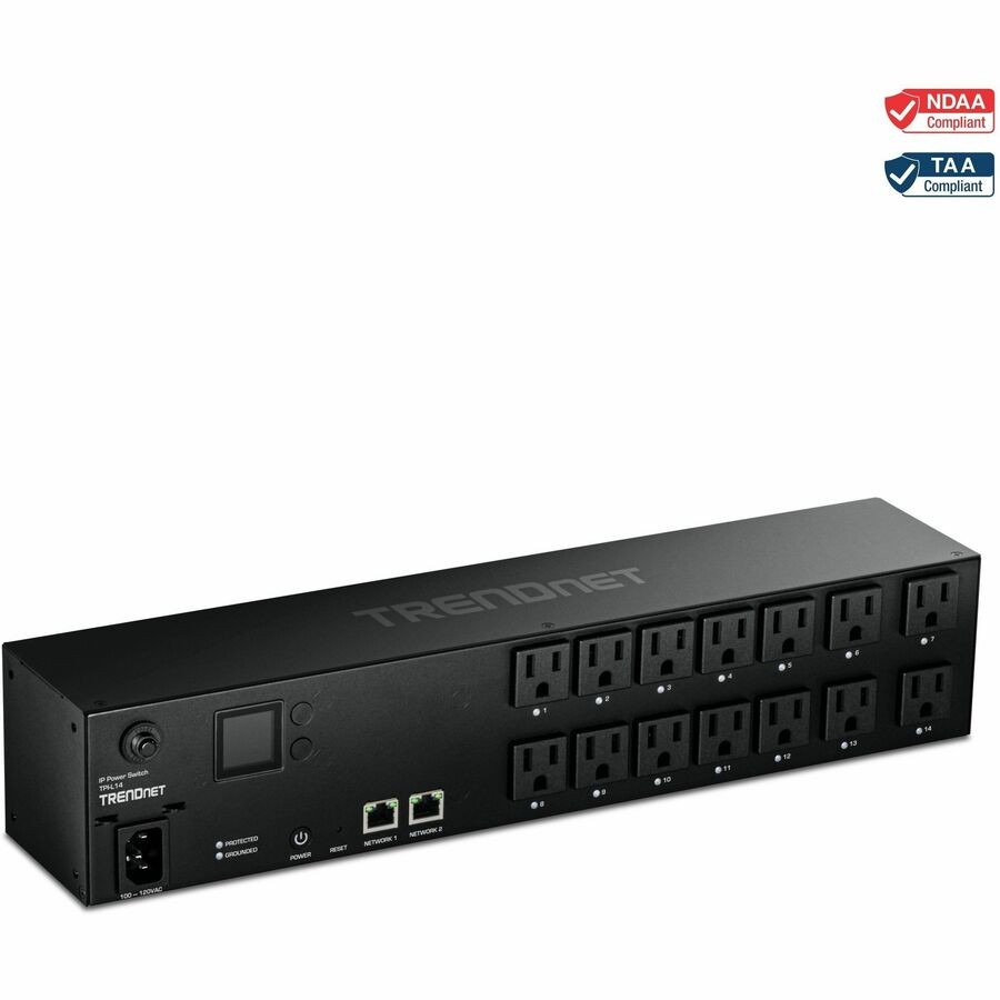 TRENDnet 14-Outlet Managed 2U Rackmount Switched Power Distribution Unit,