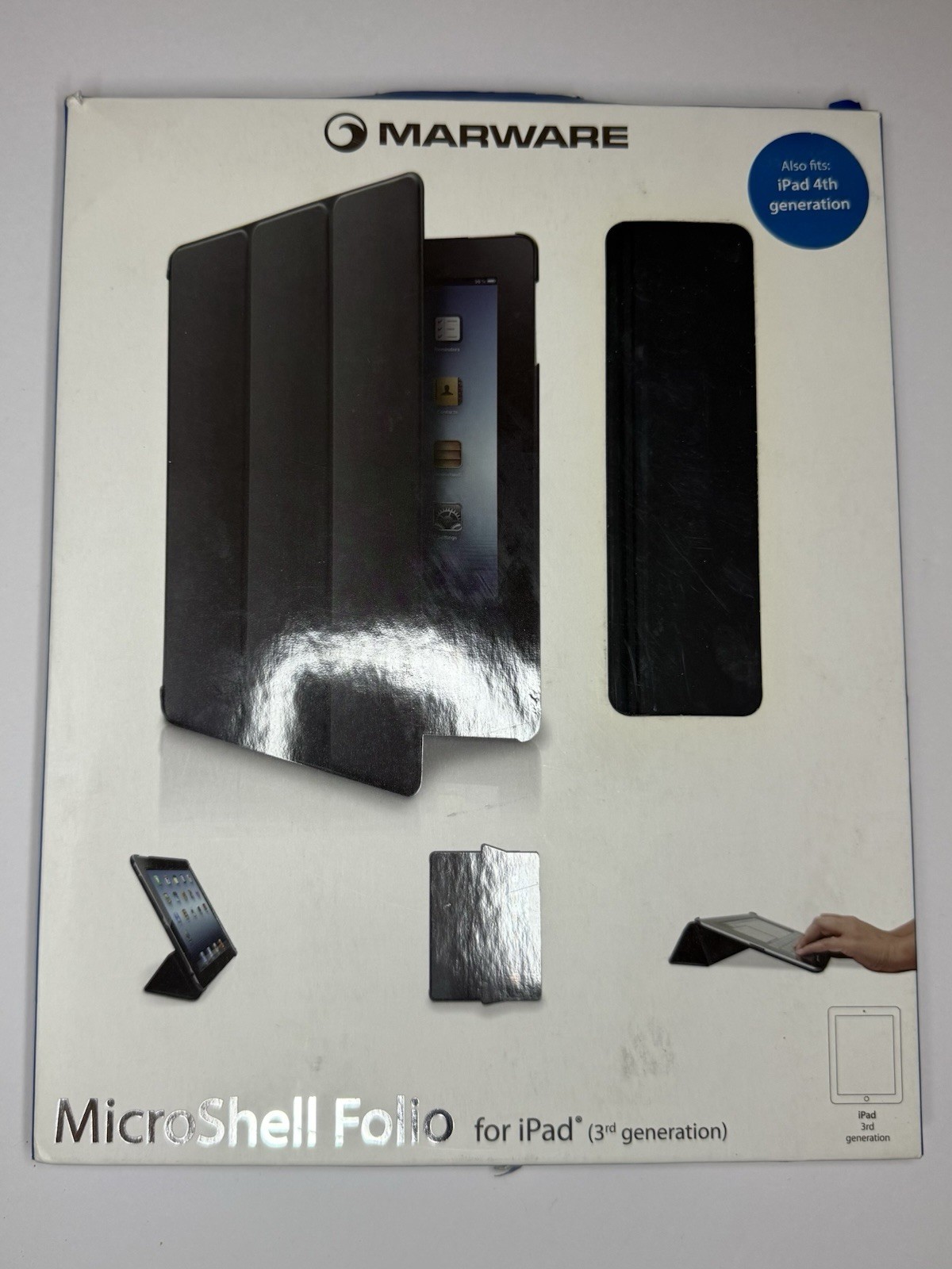iPad MicroShell Folio Case Fits iPad 3rd/4th Gen 9.7” New In Box Marware Black