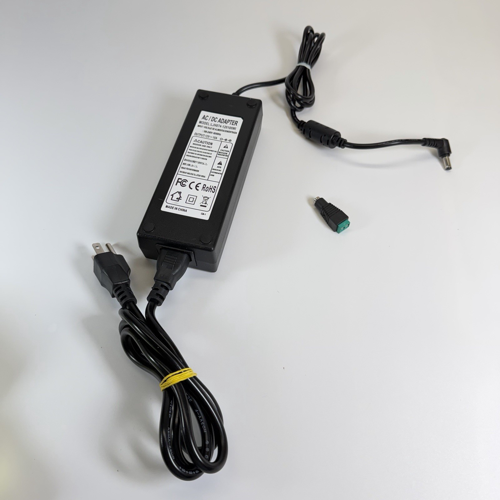 LJH074-120100WI Power Supply AC/DC Adapter Input 100-240V 1A - Output 12V 10A