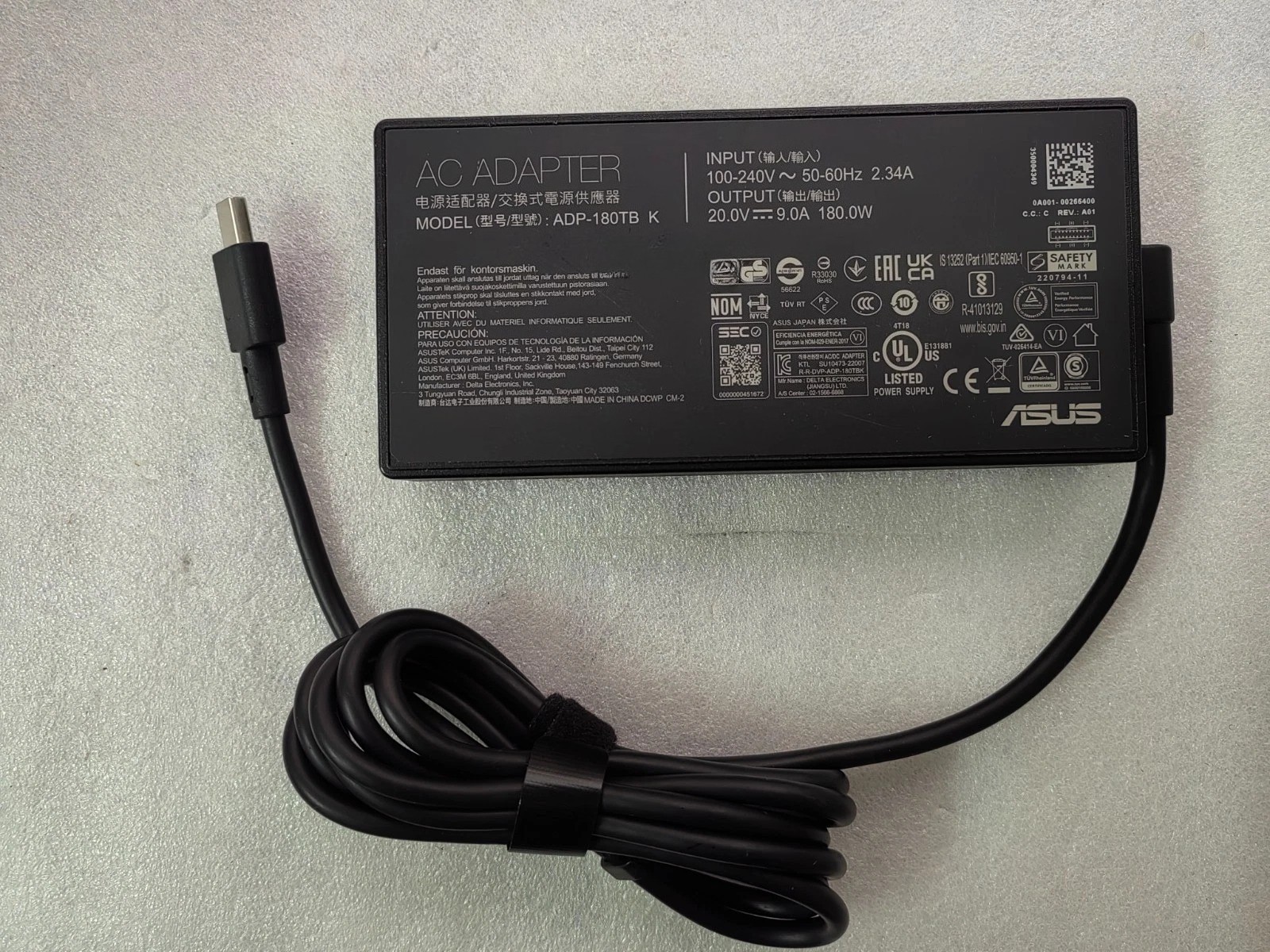 20V 9A 180W ADP-180TB K For ASUS ROG Zephyrus G14 GA403UV-QS020W AC Adapter