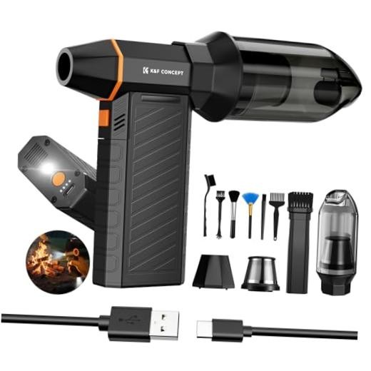 Blower&Suction 2 in 1 Magnetic Compressed Air Duster,LED Light |