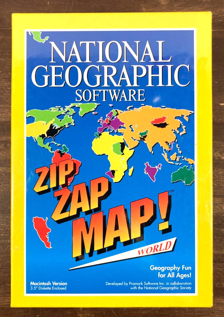 National Geographic Software Zip Zap Map World Macintosh Mac 1994 New Sealed