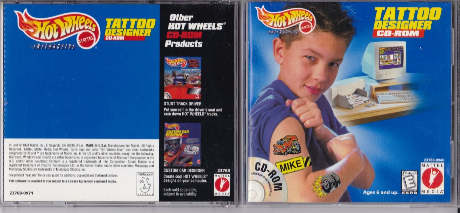 Vintage Hot Wheels Tattoo Designer CD-ROM (PC, 1999) *COMPLETE*