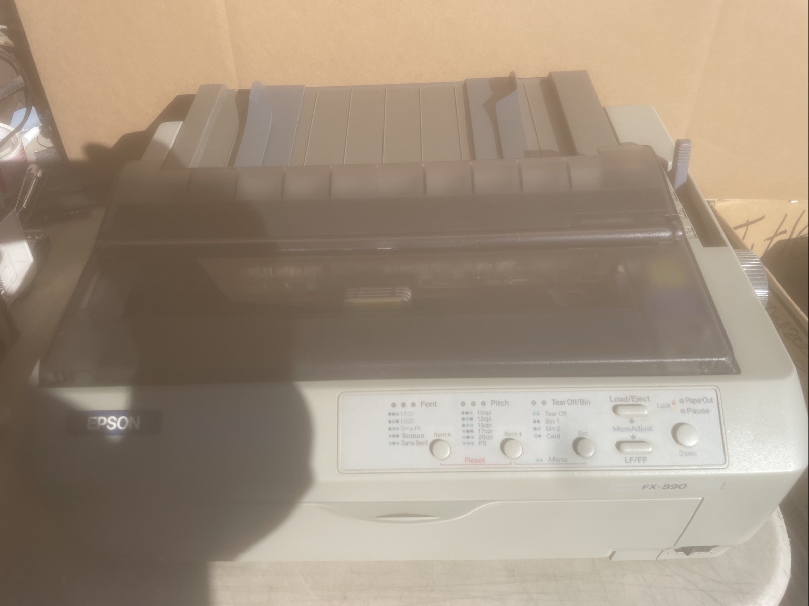Epson FX-890 P361A USB Ethernet Dot Matrix Printer with All Trays & Power Cord