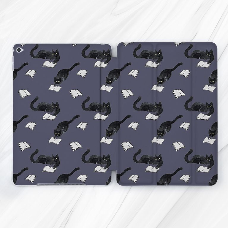 Black Cats Books Funny Animal Case For iPad 10.2 Pro 13 Air 5 13 11 Mini 7 10.9