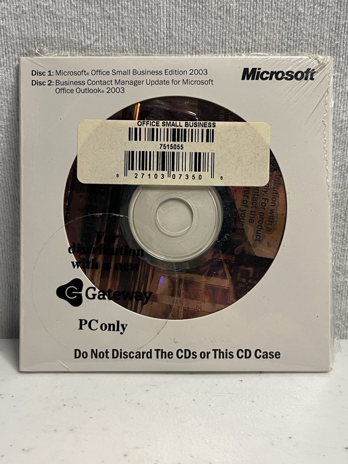 Factory Sealed Microsoft Office Small Business 2003 Gateway OEM 2-Disc Set NOS 