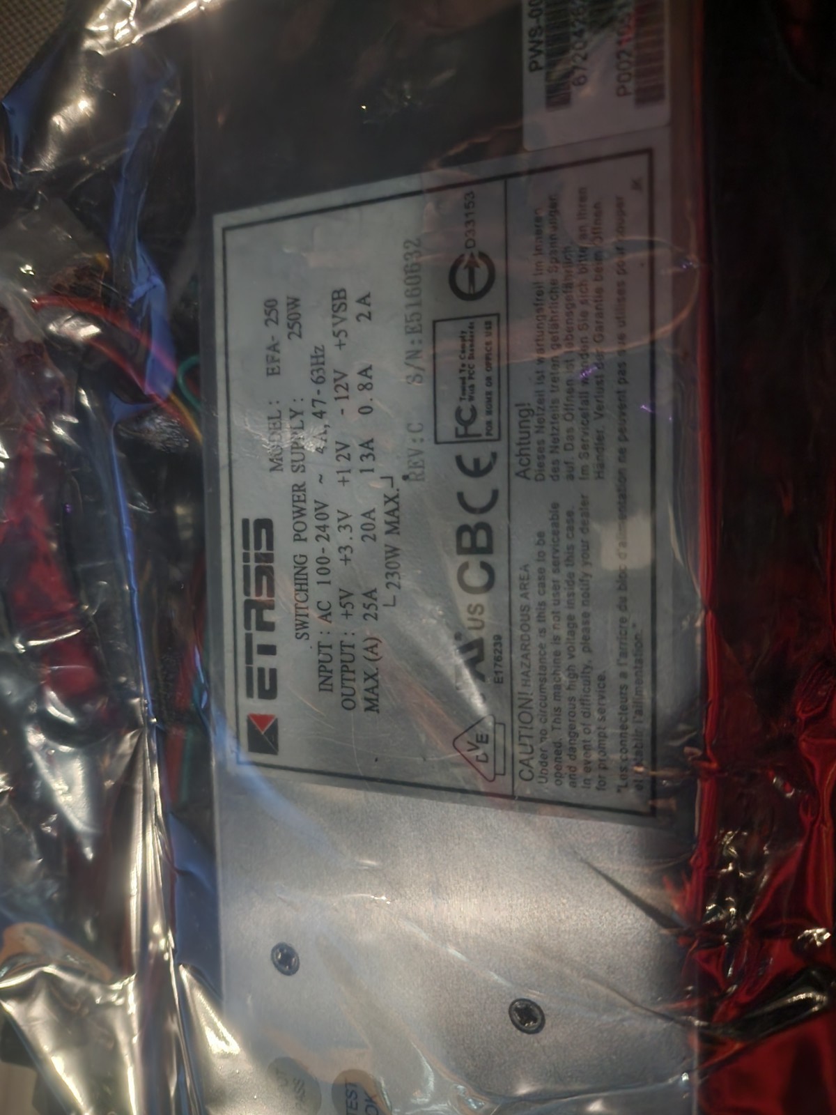 ETASIS EFA - 250 POWER SUPPLY