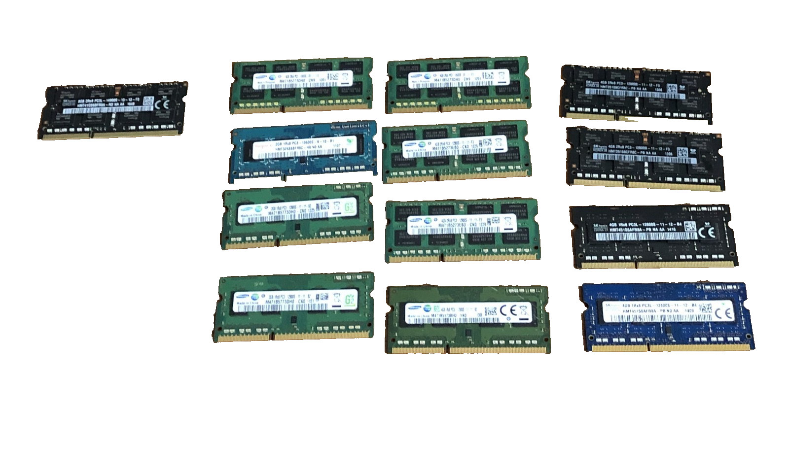 Lot of Mixed brands (13 x  8GB,2GB , 4GB) PC3/PC3L-12800 DDR3-1600 Laptop memory
