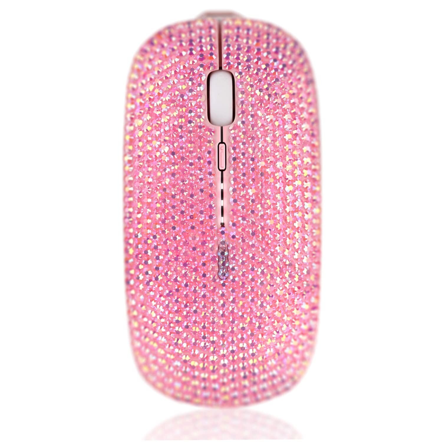 Pink Colorful Bling Luxury Crystal Rhinestone 2.4G Wireless Mouse for Laptop ...