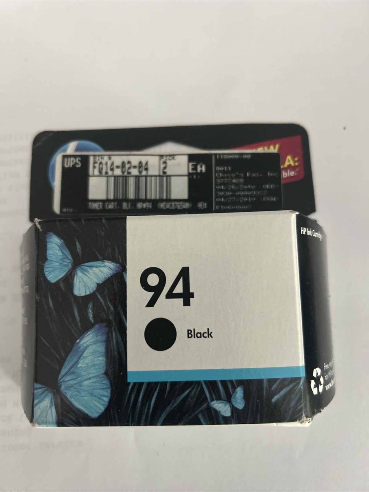 NEW/SEALED - HP 94 Black C8765WN Ink Cartridge - Surplus/Expired Stock