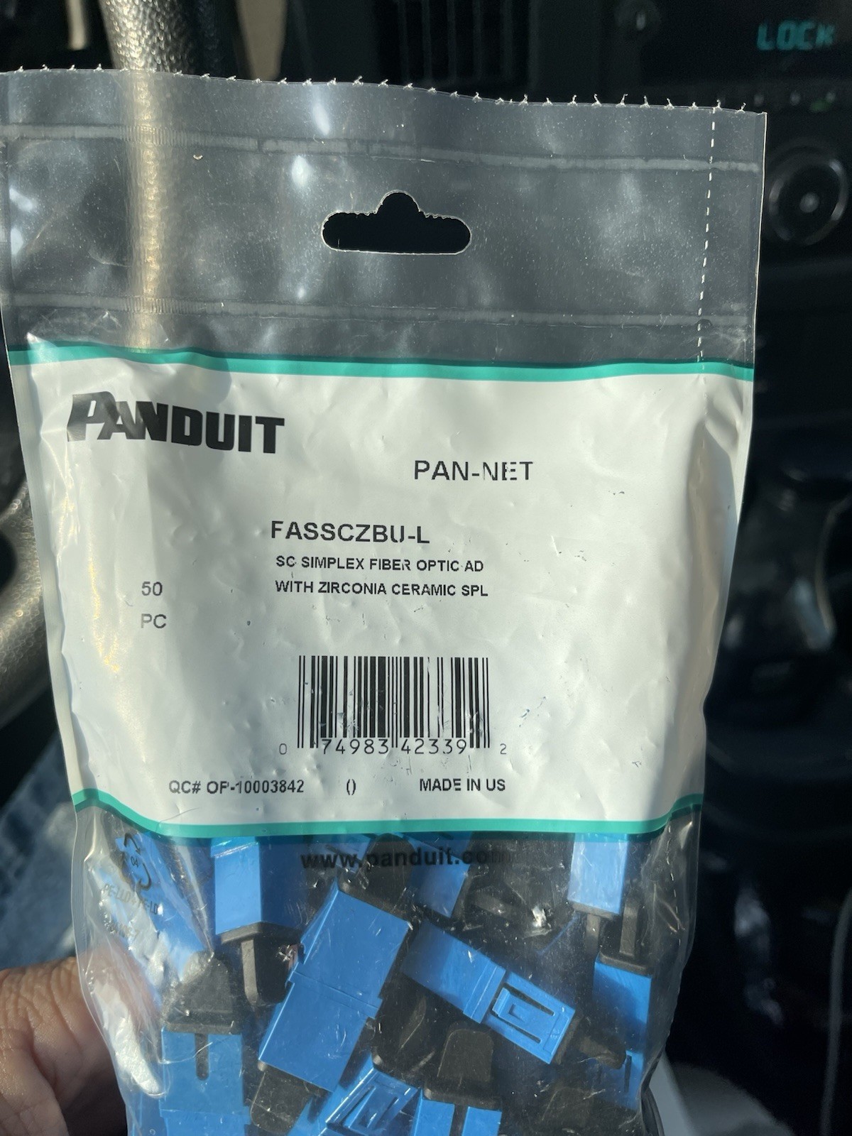 10pc Panduit SC to SC Fiber Optic Adaptor Simplex Multi-Mode Flange Mount White