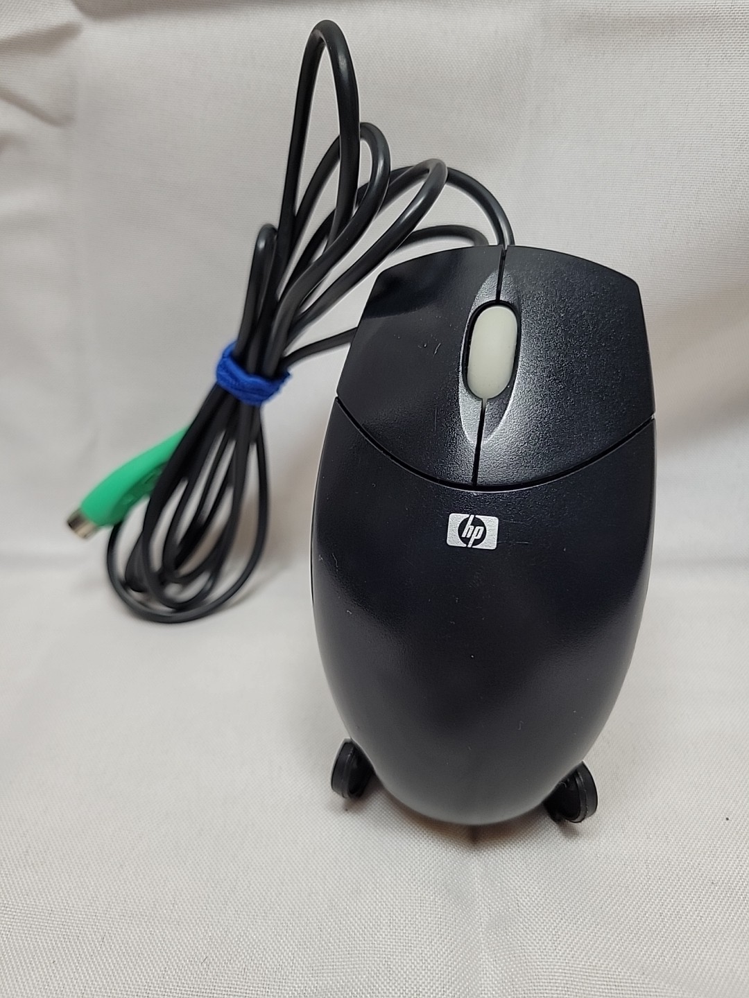 HP Wired PS/2 3-Button N3 Ball Scroll MOUSE Black Tested Works