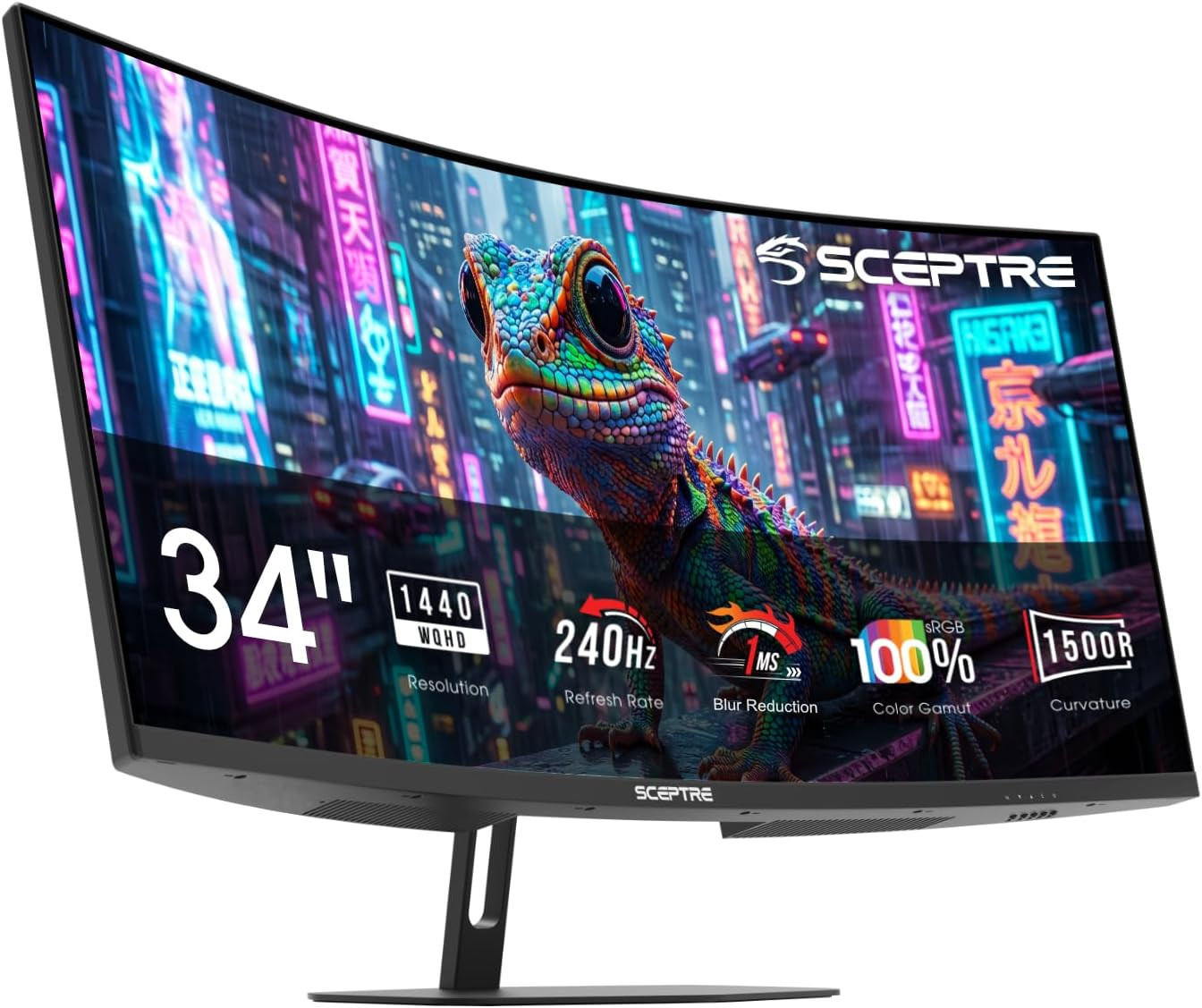 New Sceptre Curved 34-Inch Prime Gaming Monitor 3440 X 1440 up to 240Hz 1500R 1