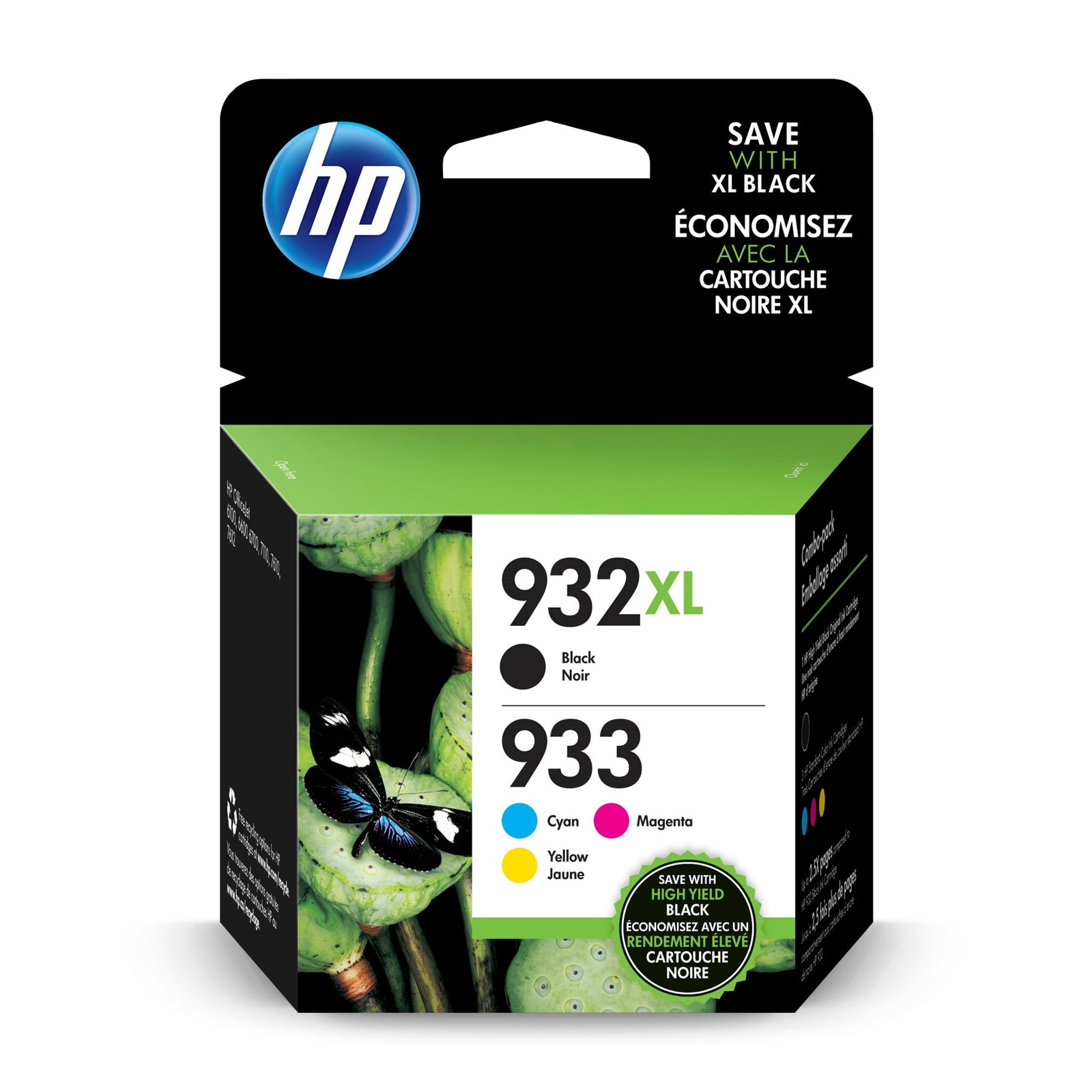 HP 932XL 933 Ink Cartridges for HP OfficeJet 6100 6600 6700 7610 7612 4-Pack