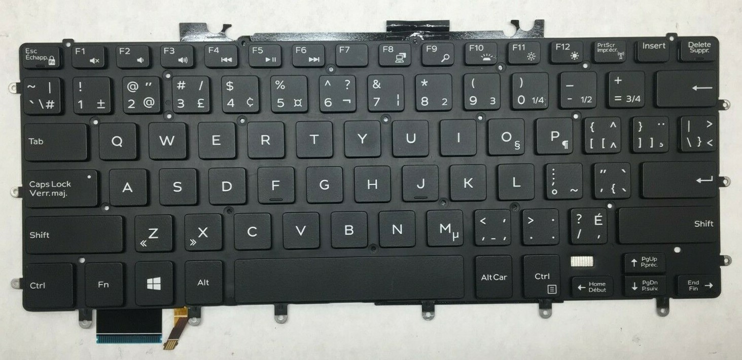 New OEM Dell Inspiron 7547 7548 7347 7348 Canadian French Backlit Keyboard 82R6F