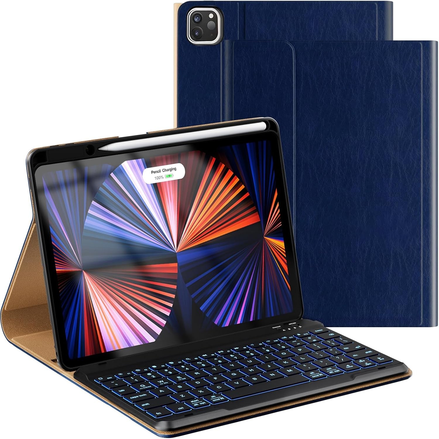 Case for iPad Air 5th/4th Gen 10.9 Inch & Pro 11 Inch, 7-Color Backlit Keyboard