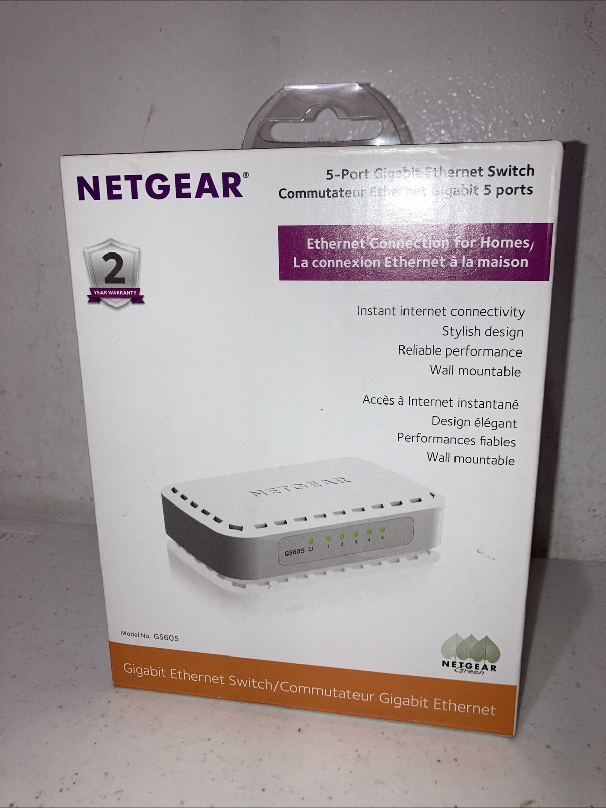 NETGEAR 5-Port Unmanaged Gigabit Switch (GS605) GS605NA Unopened ~Ships Same Day