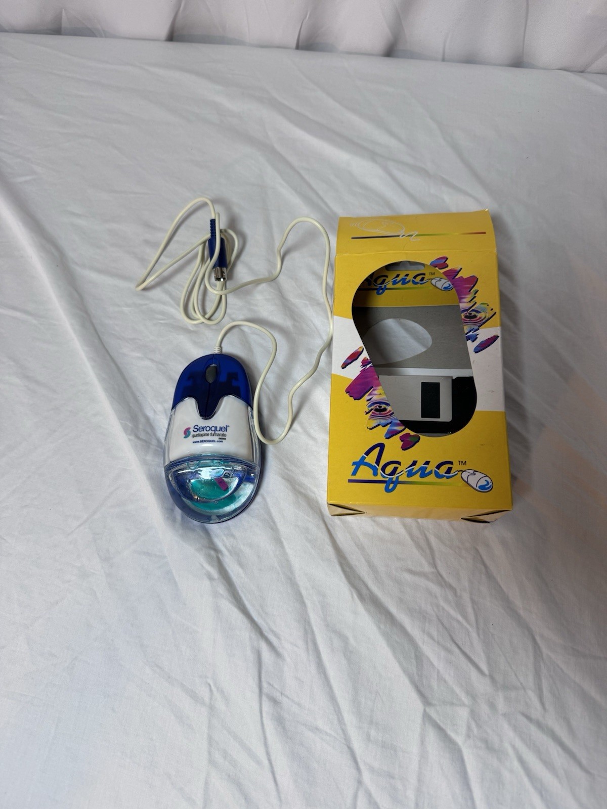 VTG Seroquel Aqua Rollerball Liquid Computer Mouse PS2 AM-930-P Drug Promotion
