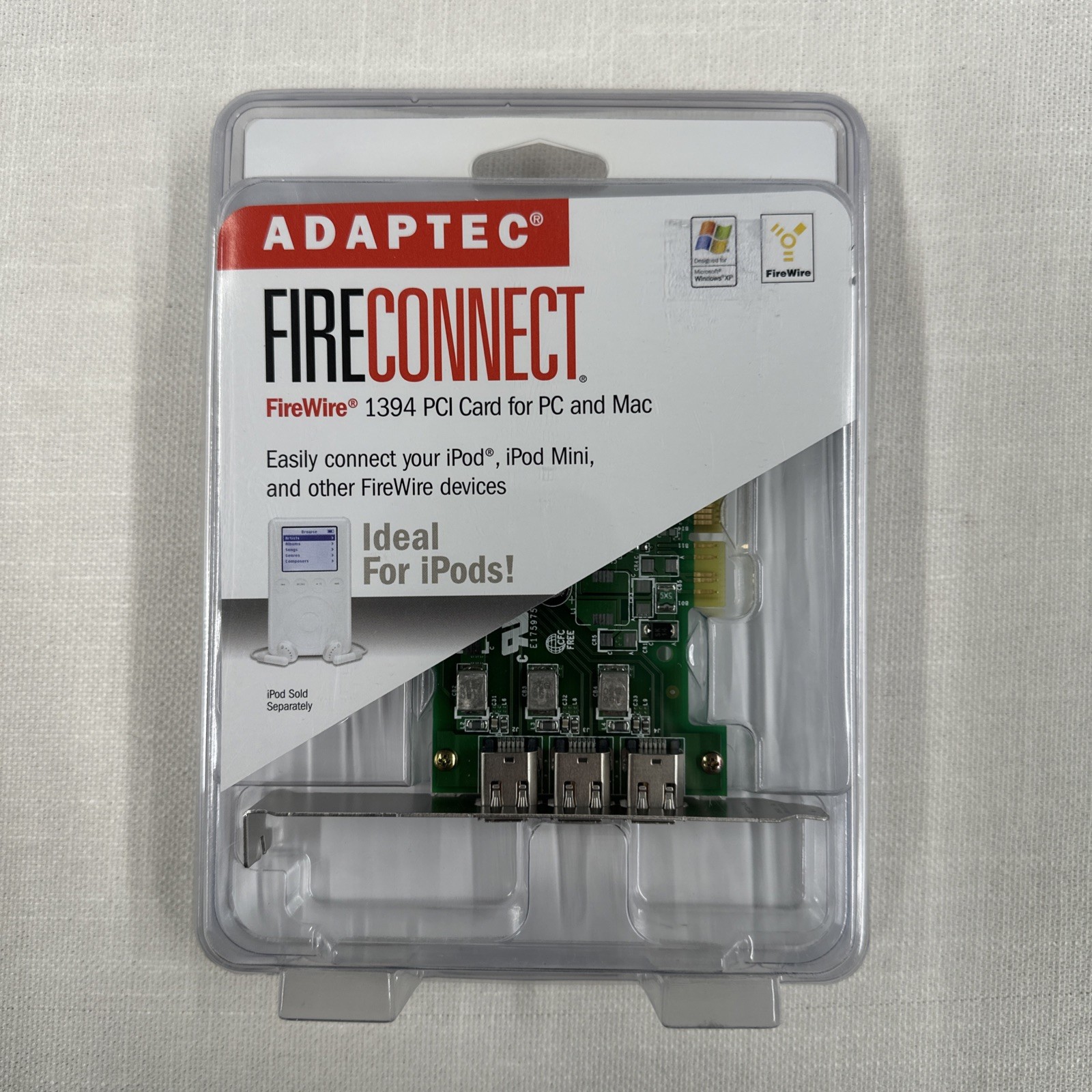 ADAPTEC FIRECONNECT 3-Port FireWire Card for Desktop PC & Mac AFW-4300CS Kit