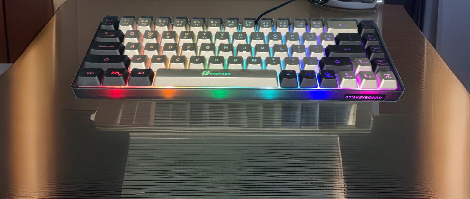 Geodmaer 65% Membrane Gaming Keyboard LED Backlit 